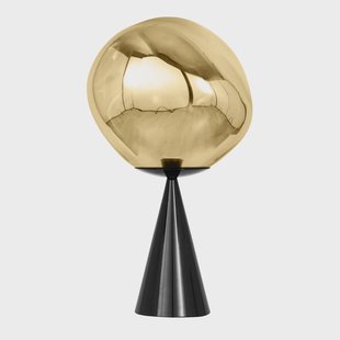 Melt Cone Fat tafellamp goud/zwart Tom Dixon - Woonkamer - Designer - Metaal - Met lampenkap