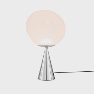 Melt Cone Fat tafellamp opaal/zilver Tom Dixon - Woonkamer - Designer - Kunststof - Met lampenkap