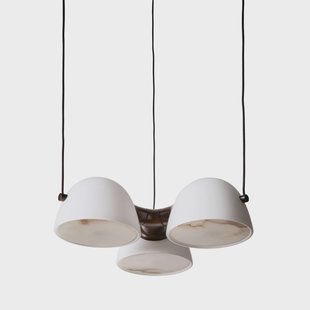 Hanglamp Fuse Triple, messing, glas Made By Hand - Eetkamer - Designer - Meerdere lampen