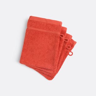 Set van 4 washandjes in bouclette badstof, Zavara