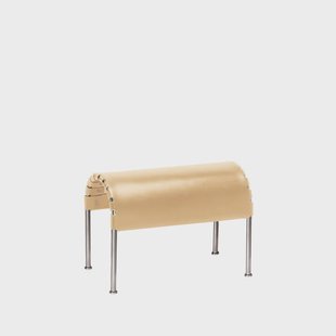 Källemo Bruno voetenbankje Kernleer naturel-chromframe