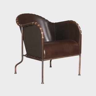 Källemo Bruno fauteuil Kernleer 9208 sigarenbruin-verguld voetstuk