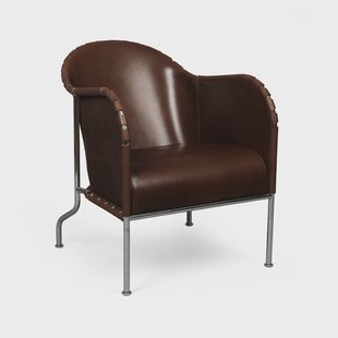 Källemo Bruno fauteuil Kernleer 9208 sigarenbruin-chroom