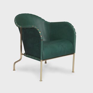 Källemo Bruno fauteuil Kernleder bottle green-messingstandaard