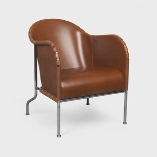 Källemo Bruno fauteuil Kernleer cognac-chroom