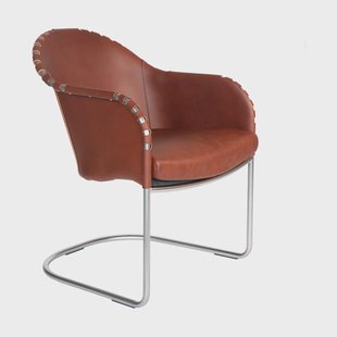 Källemo Ingo V.I.P fauteuil Leder bruin vintage-mat chroom