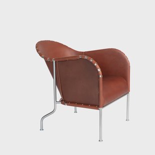 Källemo Bruno fauteuil Leder bruin vintage-mat chroom