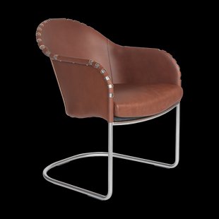Källemo Ingo fauteuil Cognac-matte chroom