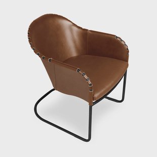 Källemo Ingo fauteuil Cognac-zwartgeoxideerd