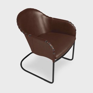 Källemo Ingo fauteuil Sigarenbruin-zwart geoxideerd