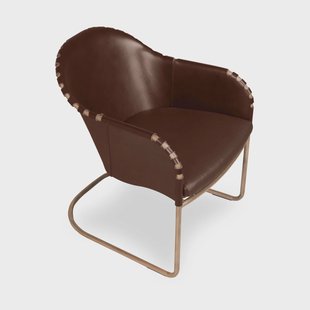 Källemo Ingo fauteuil Sigarenbruin-messingbehandeld
