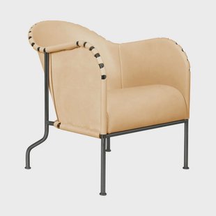 Källemo Bruno fauteuil Naturel-zwartgeoxideerd