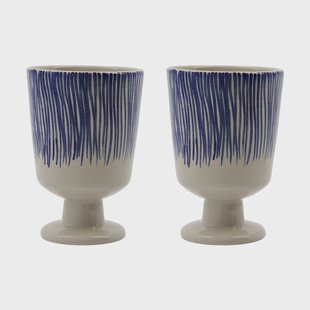 House Doctor Diva mok op voet 25 cl 2-pack Off white-Blauw