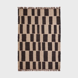 House Doctor Graph vloerkleed Zwart-natuur, 160x230 cm