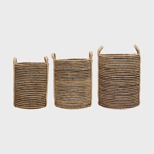 House Doctor Dungi opbergmanden 3-pack Zwart-naturel