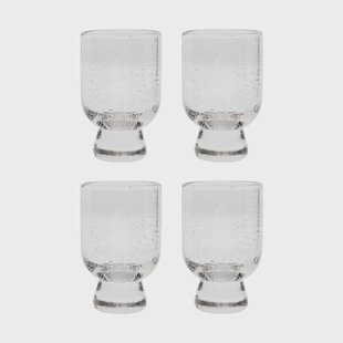 House Doctor Rich glas op voet 23 cl 4-pack Transparant
