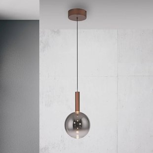 Paul Neuhaus LED hanglamp Bowl, Ø 20 cm, bruin/grijs