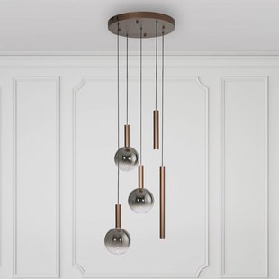 Paul Neuhaus LED hanglamp Bowl, Ø 54 cm, bruin/grijs