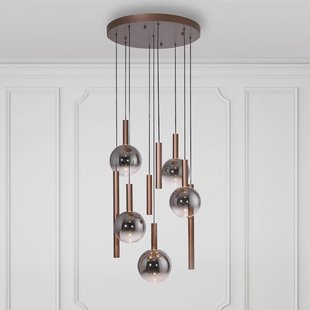 Paul Neuhaus LED hanglamp Bowl, Ø 63 cm, bruin/grijs