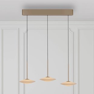 Paul Neuhaus LED hanglamp Elipsa, 3-lamps, wit/brons