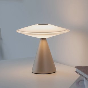 Paul Neuhaus LED tafellamp Elipsa, wit/brons, dimbaar