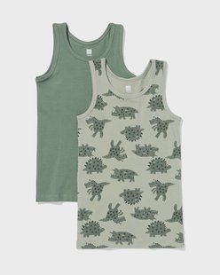 HEMA Kinderhemden dino - 2 stuks groen (groen)