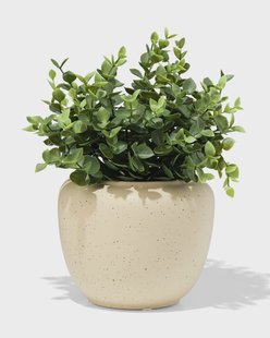 HEMA Bloempot ⌀16x13.4cm keramiek spikkels zand (zand)