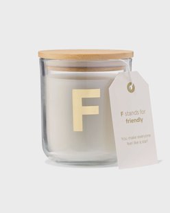 HEMA Kaars in glas Ø8x10cm letter F