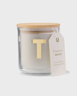 HEMA Kaars in glas Ø8x10cm letter T