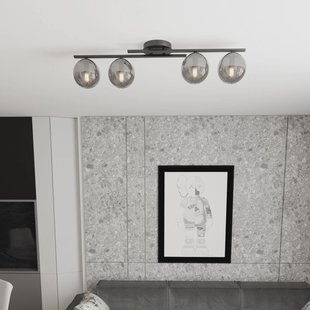 EMIBIG LIGHTING Plafondlamp Kairo, zwart/rookgrijs, metaal, 4-lamps.