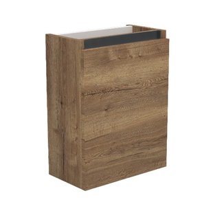 Fonteinkast Sanilux Trendline 52x40x22 cm Rechts Softclose Mat Zwart Tabak Oak