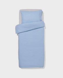 HEMA Dekbedovertrek 140x200/220cm flanel strepen lichtblauw (lichtblauw)