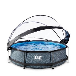 Exit Toys EXIT Stone zwembad met filterpomp en overkapping