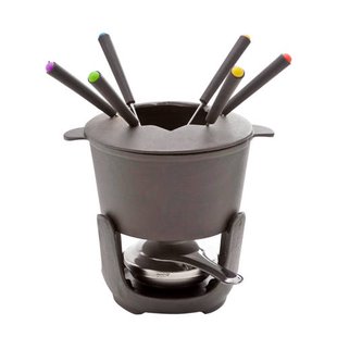 Cosy & Trendy Funcooking Fondueset Gietijzer - 6 personen - grijs - 1.2 liter