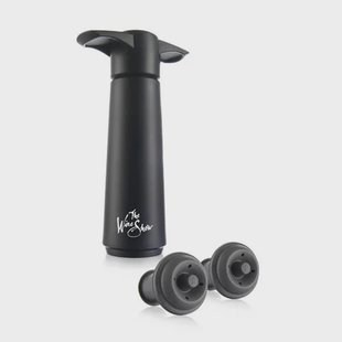 Vacuvin Vacu Vin Wijnpomp met 2 wijnstoppers - Wine Saver - Zwart