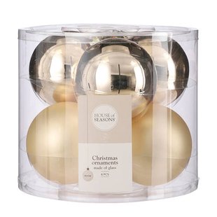 House of Seasons kerstbal (set van 6) (ø8 cm)