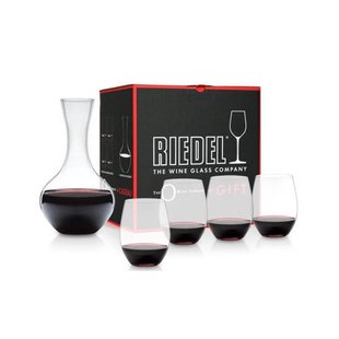 Riedel Rode Wijnglazenset O Wine - 4 stuks met Decanteerkaraf