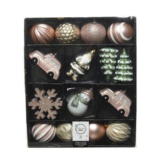 Decoris Mix box polystyreen bruin/kleur(en) mix - 30 stuks