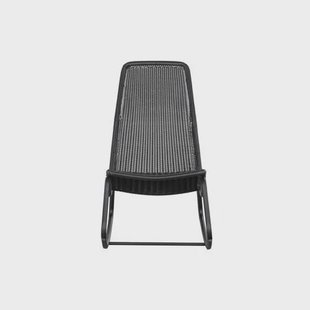 WOOOD Schommelstoel Buiten Tom - Rattan - Zwart - 97x51x95