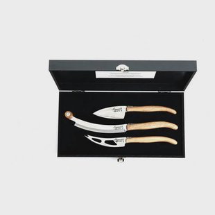 Laguiole Style de Vie Kaasmessenset Luxury Line Eikenhout Stonewash - 3 stuks