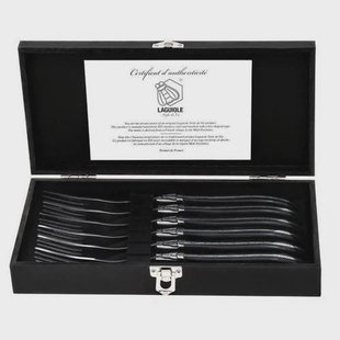 Laguiole Style de Vie Steakvorken Luxury Line Zwart Ebbenhout - 6 stuks