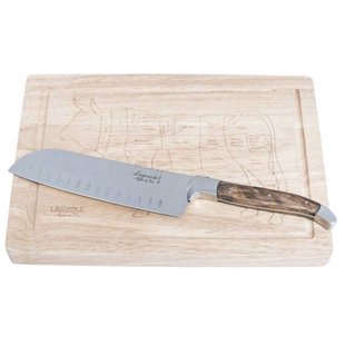 Laguiole Style de Vie Santokumes Olijfhout Met Snijplank