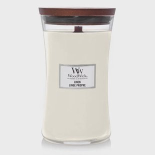 WoodWick geurkaars Linen Large