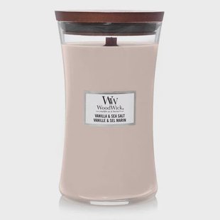 WoodWick geurkaars Vanilla & Sea Salt Large
