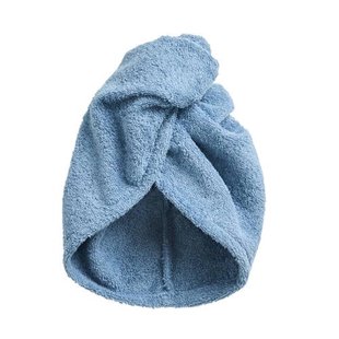 W katoenen haarhanddoek blauw (68x44 cm)