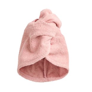 W katoenen haarhanddoek roze (68x44 cm)