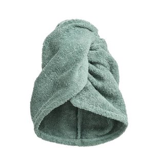 W katoenen haarhanddoek groen (68x44 cm)