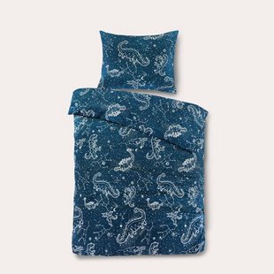 NOUS Kids katoenen dekbedovertrek kinderbed dino (120x150 cm)