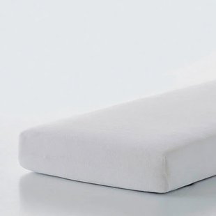 W katoenen molton hoeslaken (tot 25 cm matras) wit