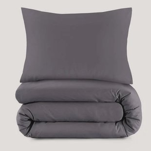 NOUS Living basis dekbedovertrek 1-persoons - antraciet (140x200 cm)